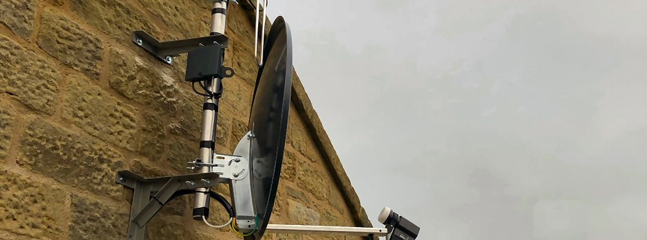 A satellite dish installed by Netsat Aerials